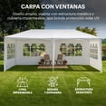 thumbnail image 2 of Carpa Toldo 3x6 Metros con Paredes Y Ventanas Reforzado Plegable Impermeable Facil Armado Y Transporte para Jardín Casa Exterior Uso Rudo Acero Lona (Blanco), 2 of 7