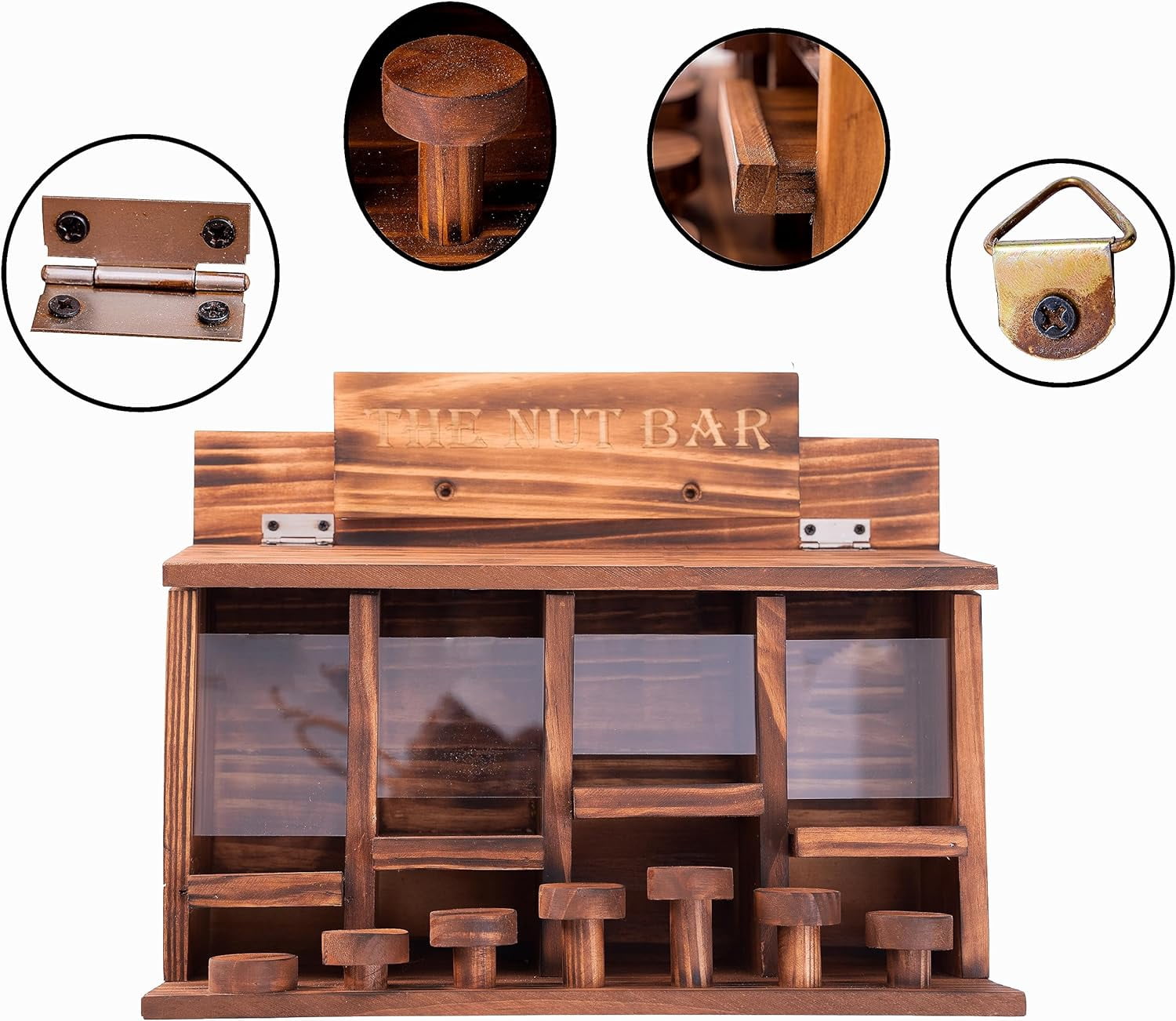 VASGOR Squirrel Feeder Table, Wooden Squirrel Picnic Table Feeder, Durable Squirrel Feeder Corn Cob, with Solid Structure, Stable Squirrels Stool Bar, 16 x 12 x 7 Inches