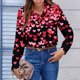 thumbnail image 5 of TaTaai Women's Casual Blouse Long Sleeve Button Down Shirt Floral Print Lapel Collar Soft Cotton Relaxed Fit Tunic Daily Wear Gift, 5 of 6