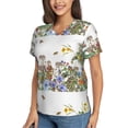 thumbnail image 5 of Yiaed Herbs and Wildflowers Print Women's T Shirt V-Neck Short Sleeve Shirt Casual Breathable Tee Summer Tops-XX-Large, 5 of 5