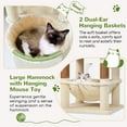 thumbnail image 3 of Globlazer 68" Large Corner Cat Tree Tower Condo for Cats with 6 Sisal Scratching Posts, 2 Condos, Hammock & Hanging Basket, Beige, 3 of 9