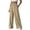 Khaki, variant on Women's High Waisted Wide Leg Pants with Pockets - Solid Color Pleated Elastic Loose Fit Casual Trousers, S-2XL