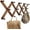 Walnut Color, variant on Wood Accordion Wall Hanger, Expandable Coat Rack Wall Mount with 14 Pegs, Expanding Hat Rack for Wall, X Shape, 27"×10", Walnut Color