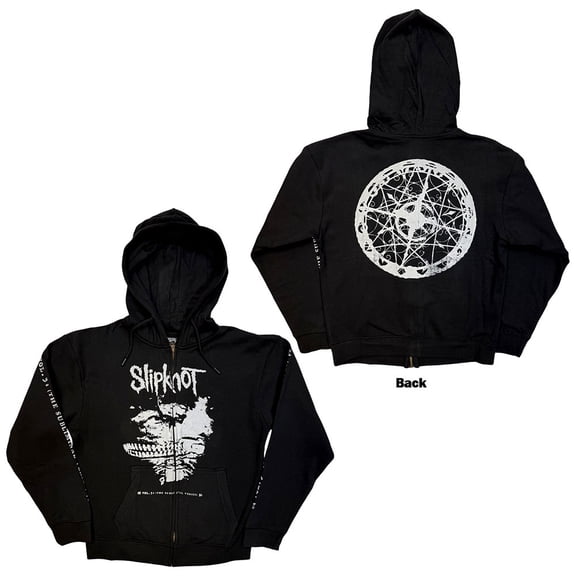 Slipknot Unisex Zipped Hoodie Sweatshirt Subliminal Verses (Black) (Back Print)