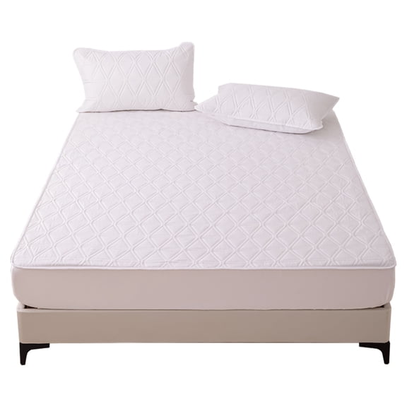 BLUEONUS Ultra Soft Waterproof Fitted Sheet, Washable Mattress Cover for Home, Hotel(Twin, White)