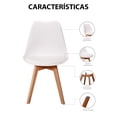 thumbnail image 2 of Sillas Tulip Tipo Eames Mirel Blancas Set de 2 Piezas Estructura Madera Asiento Acolchado, 2 of 10