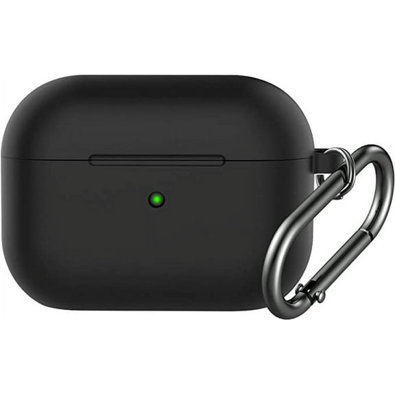 AirPods Pro 2nd Gen Case [Front LED Visible], Entronix Silicone Protective Shockproof Earbuds Case Cover Skin with Keychain Kit Set Compatible for Apple AirPods Pro 2nd Generation (Black)