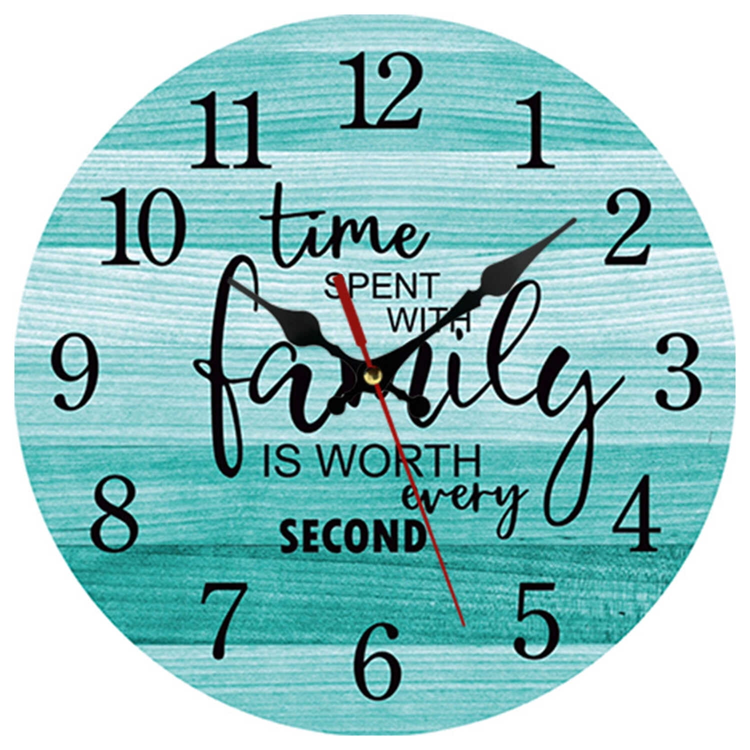 Homore 10Inch Round Wall Clock, Silent Ticking, Decor Bathroom Kitchen