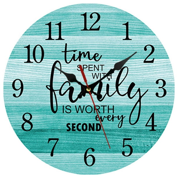 Homore 10Inch Round Wall Clock, Silent Ticking, Decor Bathroom Kitchen