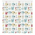thumbnail image 2 of Ambesonne Cat Shower Curtain, Cartoon Kitty Paw Pets Drawings, 69"Wx84"L, Multicolor, 2 of 4