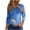 Blue Plus Size Blouse for Women_l, variant on CYMMPU Tunic Tops 3/4 Sleeve Flower Printed Blouses for Women Dressy Casual Loose Fit Spring Tops Fall Fashion Shirts Lace V Neck Business Elegant Work Topss Blue XL