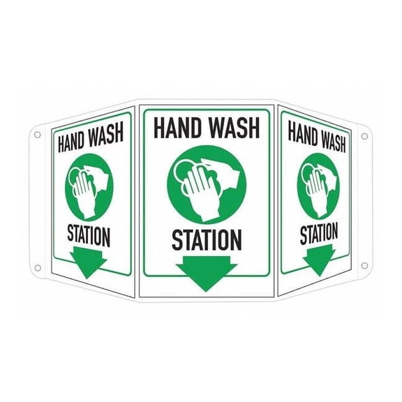 Lyle Alum Hand Wash Station Sign,10x17 1/2in LCTB-0024-NA_7x10