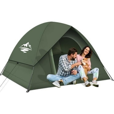 "3-4 Person Dome Tent for Camping with Rainfly | Waterproof & Windproof | Spacious for 2 | Easy Setup | Backpacking Tent for Outdoor Adventure & Backyard Use"