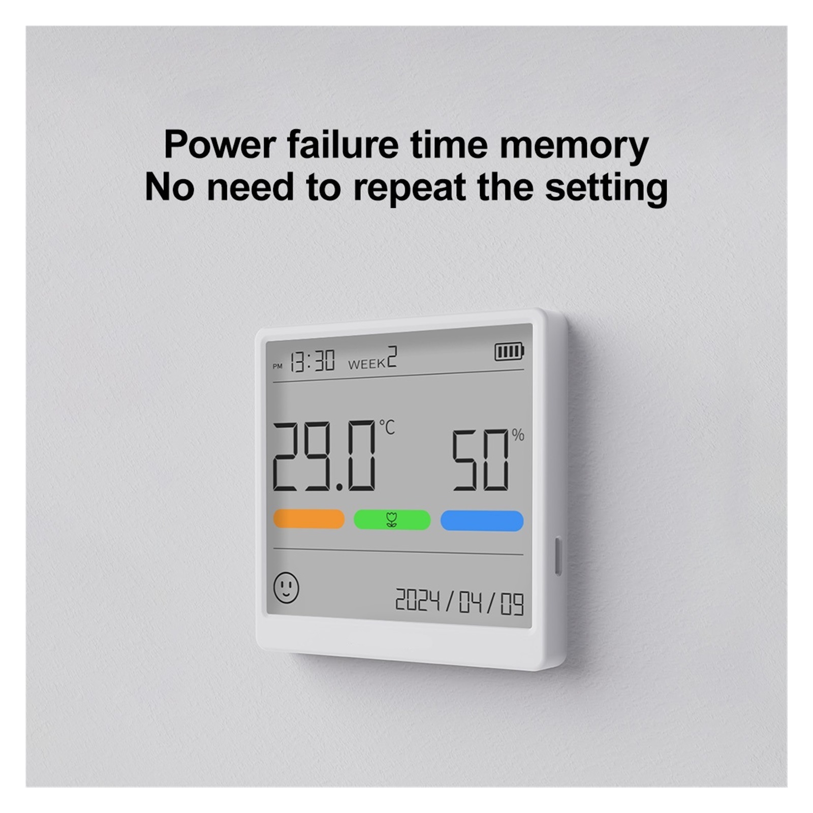 4.3 Inch LCD Electronic Digital Temperature Humidity Meter Clock Sensor Gauge Weather Station ,Real-Time