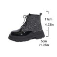 thumbnail image 6 of Wowcloth Women's Ankle Boots – Comfortable Winter Casual Design with Glossy Solid Color, Round Toe, Front Lace-Up and Chunky Low Heel for Everyday Wear, 6 of 9