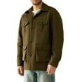 thumbnail image 1 of Veste à Capuche à Carreaux pour Hommes Veste Ample Multi-Poches Veste de Travail à Col à Revers Couleur Unie Manches Longues Veste Décontractée pour Hommes, 1 of 8