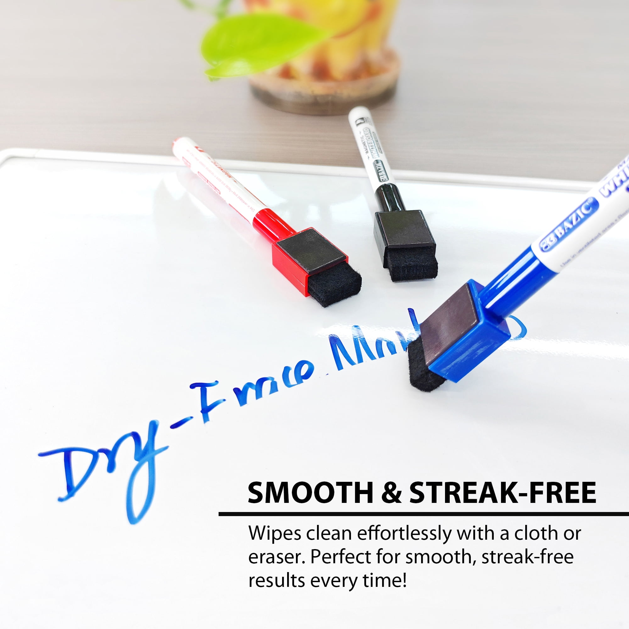 BAZIC Dry Erase Set, Marker + Board Eraser + Cleaner, Whiteboard Markers Set, 12-Packs