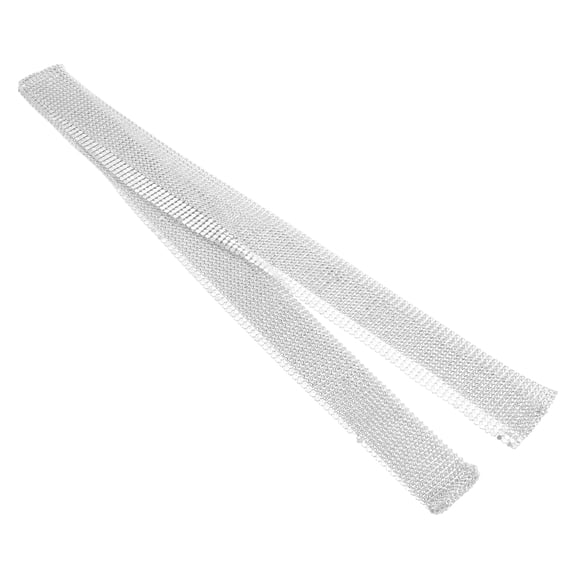 WASHWEPE 1Pcs Sequins Neck Tie Scarf Silver Sparkling Effect for Women Party Wear 16.0x1.6x0.1in