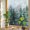 Green, variant on Blue Christmas Window Privacy Film Rainbow Static Cling Stain Glass Window Film for Glass Door, Decorative UV Blocking Sunroof Decal Sticker for Car 17.7"x39.3" Winter Xmas Trees Snowflakes Rustic