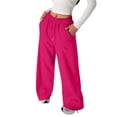 thumbnail image 2 of UDAUDU Boys Girls Baggy Sweatpants Casual Straight Wide Leg Sweat Pants Drawstring Athletic Workout Gym Jogger with Pockets Hot Pink 7-8 Years, 2 of 6