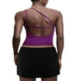 thumbnail image 3 of Women One Shoulder Backless Crop Top Sleeveless Strappy Open Back Cami Tank Tops, 3 of 5