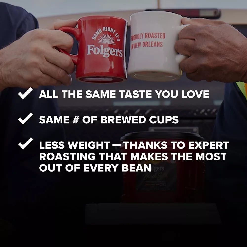 Folgers 100% Colombian Medium Roast Ground Coffee Canister 22.6oz (2 Pack)