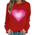 thumbnail image 4 of Kilaqueen Valentine's Day Sweatshirt for Women Crew Neck Long Sleeve Funny Love Heart Graphic Pullover Tops Holiday Vacation Casual Trendy Sweatshirt, 4 of 5
