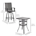 thumbnail image 3 of Outsunny 3 Piece Outdoor Patio Bar Set, Grey, 3 of 10