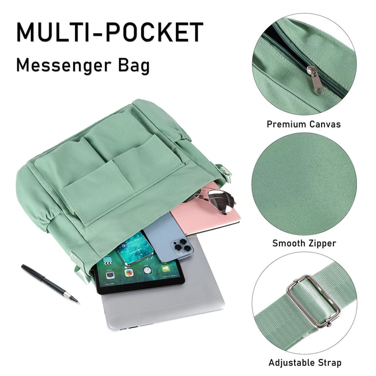 Canvas Messenger Bag Crossbody Shoulder Bag for Men Women Vintage