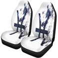 thumbnail image 1 of ABPHQTO Juego de 2 fundas para asientos de coche, copos de nieve azules, Protector universal para asientos delanteros de coche, apto para coche, SUV, sedán, camión, 1 of 4