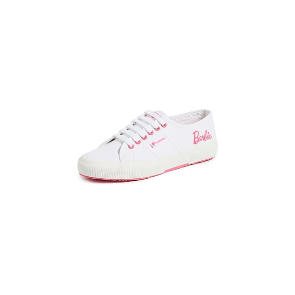 Superga Women's 2750 Barbie Terry Sneakers, White/Pink, 8 Medium US