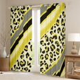 thumbnail image 2 of Homewish Teens Animal Leopard Cheetah Print Black Out Curtains,Black Yellow Curtains Pack of 2 (42x63 Each),Abstract Geometric Stripes Bedroom Curtains,Microfiber Bedroom Decor, 2 of 6