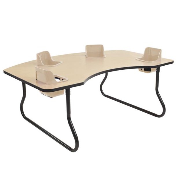 FDP 48" x 72" Interactive Children's Table with 4 Sand Bucket Seats