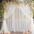 thumbnail image 2 of Cortina de telón de fondo de tul blanco de 10 x 10 pies para fiestas, cortinas de tela para bodas, ceremonias, fiestas de arco, 2 of 4