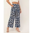 thumbnail image 2 of Moomaya Printed Palazzo Pants For Women, Loose Fit Elastic Waist Pajamas, 2 of 8