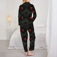 thumbnail image 6 of Goofa Red Poker Printed Women’s 2 Piece Pajama Set Super,Pajamas Women's Long Sleeve Sleepwear Soft Button Down Loungewear Pjs Lounge Set Nightwear-Small, 6 of 9