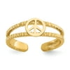 Primal Gold 14 Karat Yellow Gold Peace Sign Toe Ring