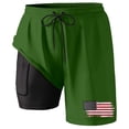 thumbnail image 4 of Bainana Mens Swim Trunks American Flag 2 In 1 Patriotic Swim Shorts 4Th Of July Quick Dry Comfortable Beach Travel Sport Shorts, 4 of 4