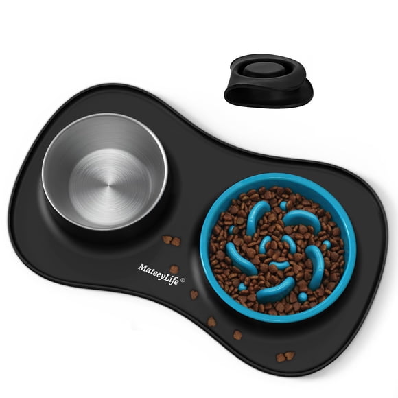 Set de comedero para perro MateeyLife 3 en 1 con comedero lento de acero inoxidable
