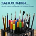 thumbnail image 4 of U.S. Art Supply 60 Hole Multi-Level Plastic Organization Rack Pencil, Brush & Supply Holder - Desk Stand Holding Rack, 4 of 6