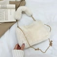 thumbnail image 4 of Bolso de mano de felpa para mujer, mini bolso de mano lindo y esponjoso, bolso de mensajero de felpa de moda, bolso cuadrado, 4 of 5
