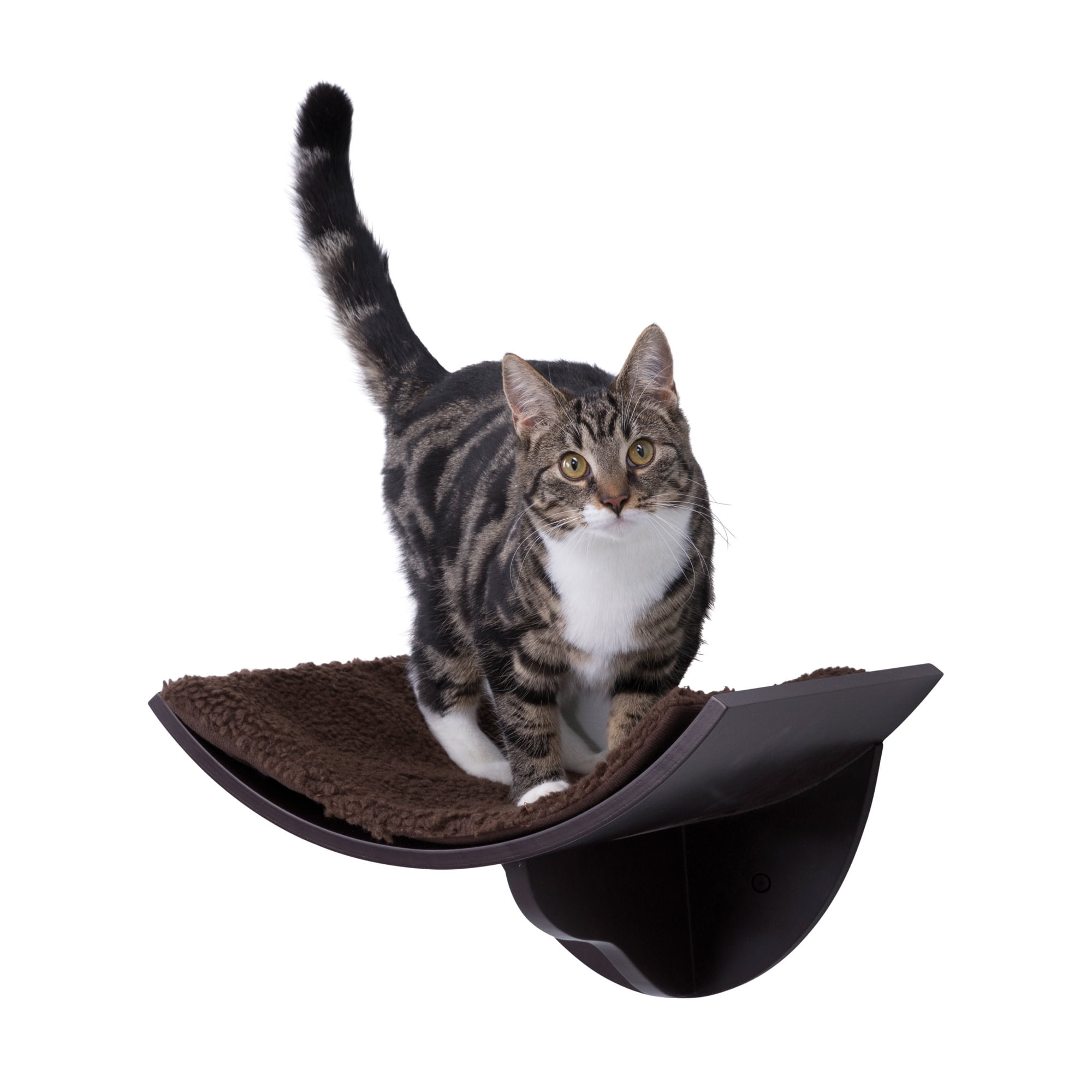 TRIXIE Lorena Space Saving Wall Mounted Cat Perch with Soft Cushion, Brown