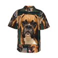 thumbnail image 3 of Boxer Dog Hawaiian Shirts For Men, Summer Short-Sleeve Relaxed-Fit Button-Down Shirts 3x-Large, 3 of 9