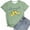 Green, variant on Casual Top for Women Fashion Printed Short Sleeved Round Neck Crop Tops for Women,Black,L