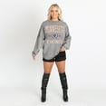 thumbnail image 3 of Women's Gameday Couture Gray Minnesota Vikings Oversized Final Score Snow Wash Long Sleeve T-Shirt, 3 of 6