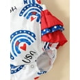thumbnail image 6 of Suealasg Baby Girls 4th of July Outfits Sleeveless Rainbow Print Patchwork Romper with Hairband Newborn Infant Girls Summer Independence Day Clothes, 6 of 9