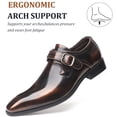 thumbnail image 2 of Men's Formal Oxford Shoes Genuine Leather Monk Strap Business Moccasin Casual Comfortable Slip-On Classic Loafers Yellow 8.5 US, 2 of 7