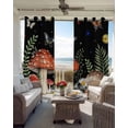 thumbnail image 6 of Spring Mushrooms Kitchen Curtains Farmhouse Pastoral Botanical Stars Rustic Cafe Short Curtains for Bathroom Blackout Window Curtain Small Window Treatment Drapes for Bedroom Living Room 52"x45"x2, 6 of 9
