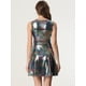 thumbnail image 4 of Disfraz de navidad Vestido acampanado holográfico de cintura alta y cuello redondo sin mangas brillante metálico Clubwear para mujer Multicolor XL, 4 of 5