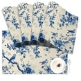 thumbnail image 5 of SUNOLIFE Spring Blue Floral Placemats Set of 4 Flowers Parten Linen Double-Sided Dining Table Place Mats for Dining Table Decor 12"Wx18"L in, 5 of 6